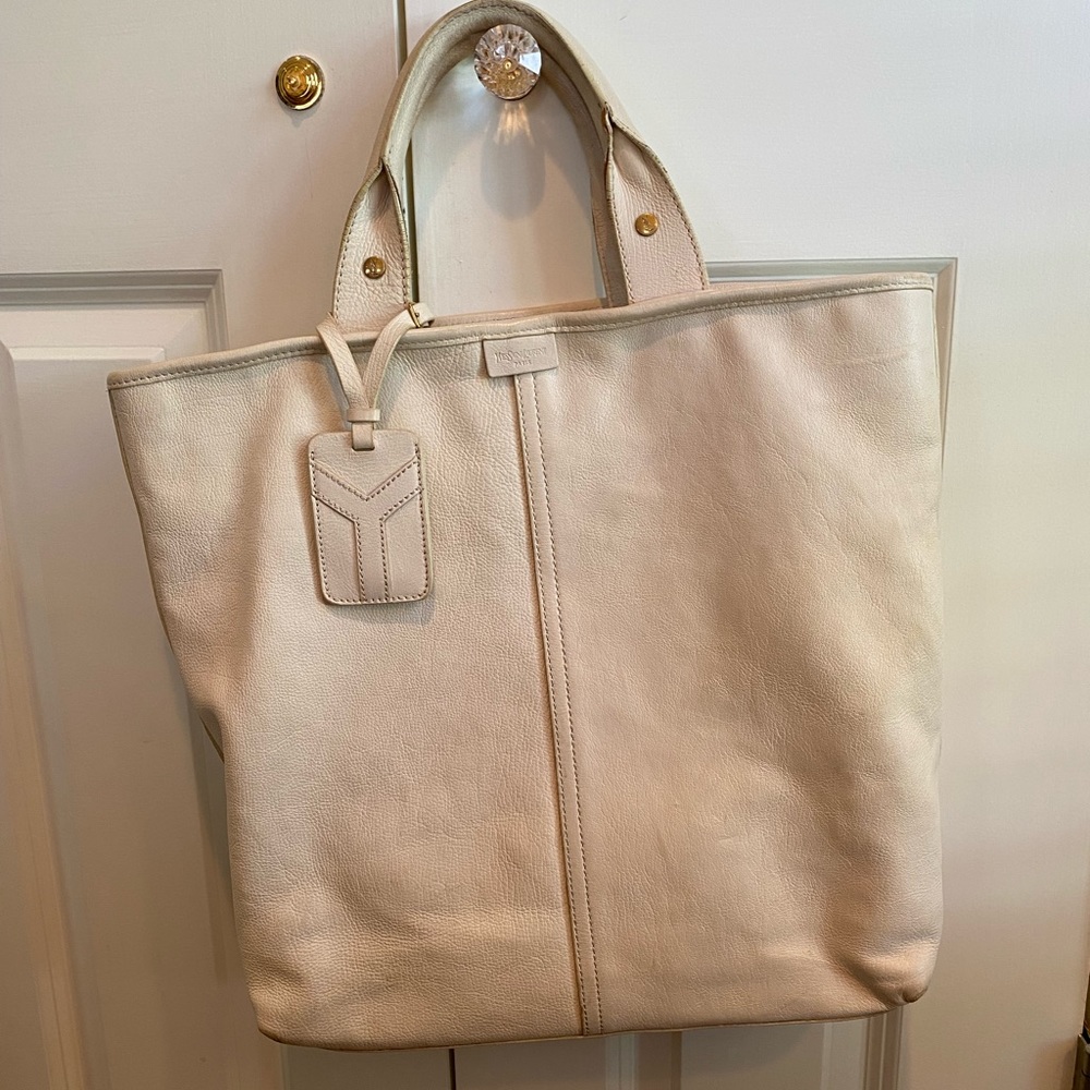 YSL white hand bag